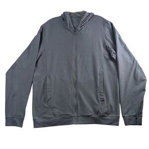 Reebok CrossFit Mens Full-Zip Hoodie Large Gray Long Sleeve Lightweight Athletic